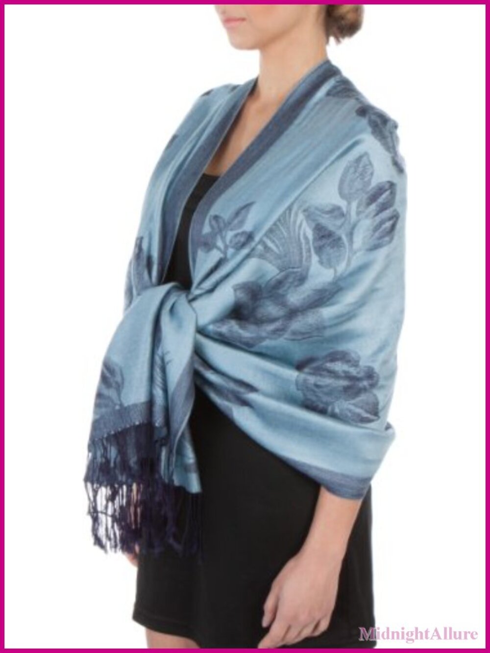 Sakkas Reversible Floral Pashmina Scarf Shawl Wrap Stole Viscose Acrylic